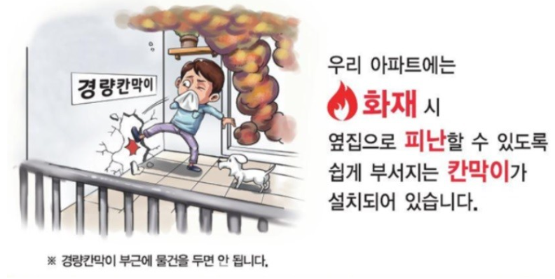 강릉소방서, 공동주택 경량칸막이 피난 안내 홍보.png