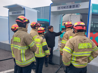 춘천소방서, 전기버스 화재대응훈련