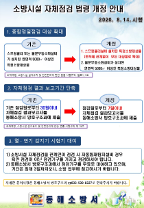 동해소방서, 소방시설 자체점검 법령 개정 안내 홍보