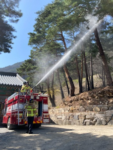 동해소방서, 기상특보에 따른 산불취약지역 순찰 및 예비살수 실시