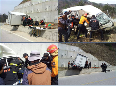 왕산면 삽당령 차량 구조활동사진