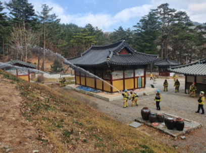 태백소방서, 가을철 산불대비 문화재 장명사 합동소방훈련 실시