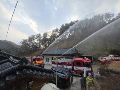 양구소방서, 심곡사 화재진압훈련 실시